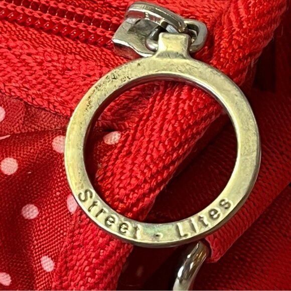 Street Lites Red/White Polka Dot Nylon Crossbody Bag - Picture 9 of 13